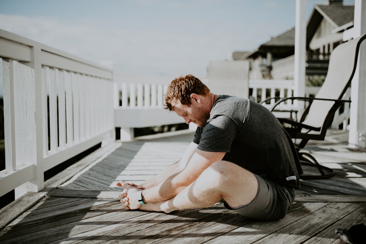 Energized man practicing yoga ritual
